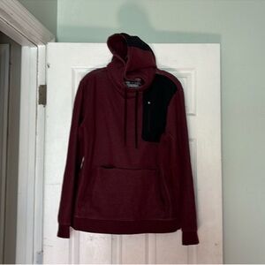 Municipal Men's Burgundy and Black Hoodie